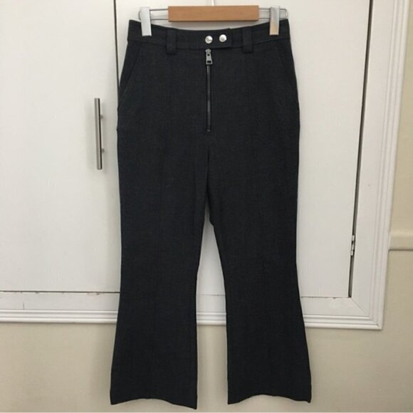 A.L.C. Tweed Exposed Zipper Plaid Cropped Ankle Pants - Picture 2 of 9